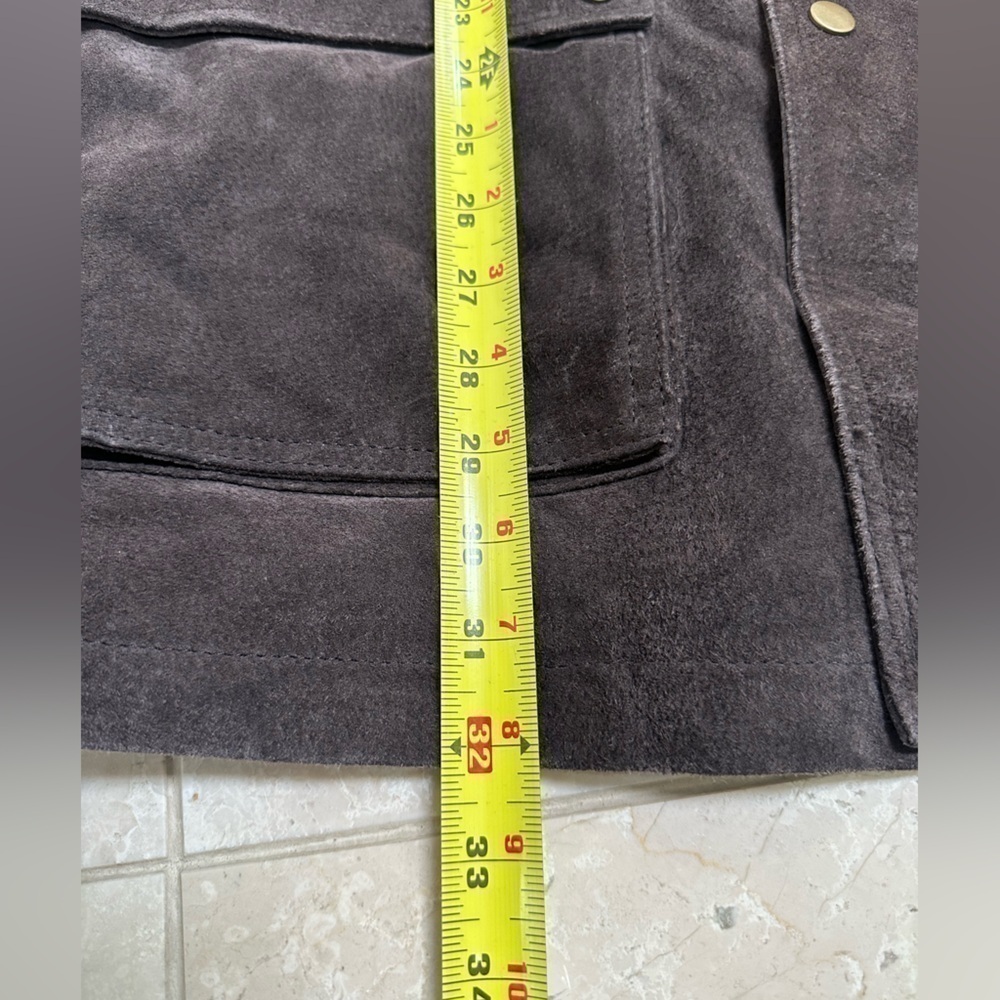 Brown Men’s Leather Jacket Button And Zip Size XL Yellowstone American Western - Picture 9 of 9